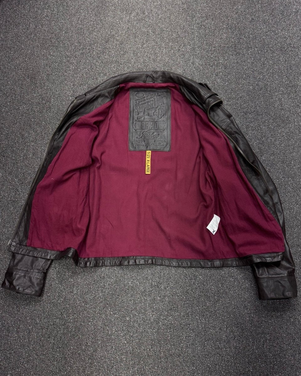 superdry genuine cowhide leather BOMBER XL