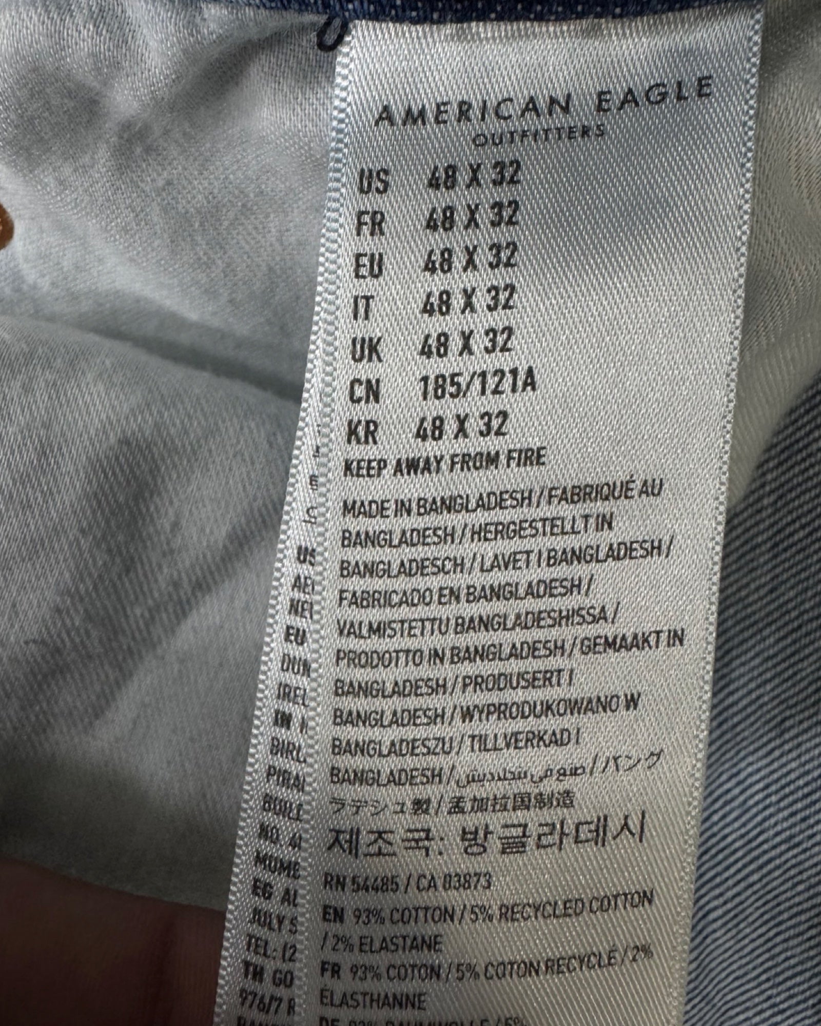 american eagle straight w52l32