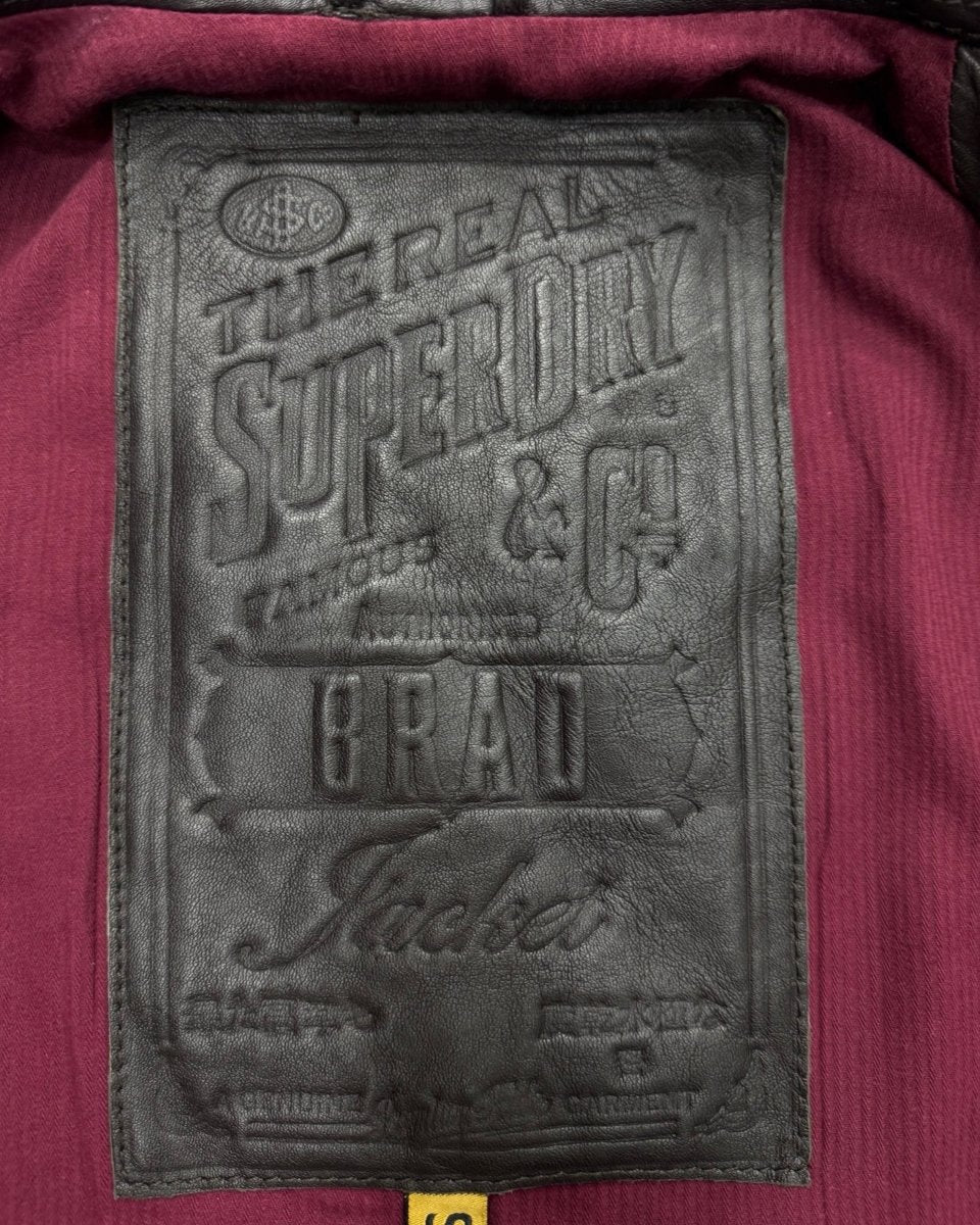 superdry genuine cowhide leather BOMBER XL