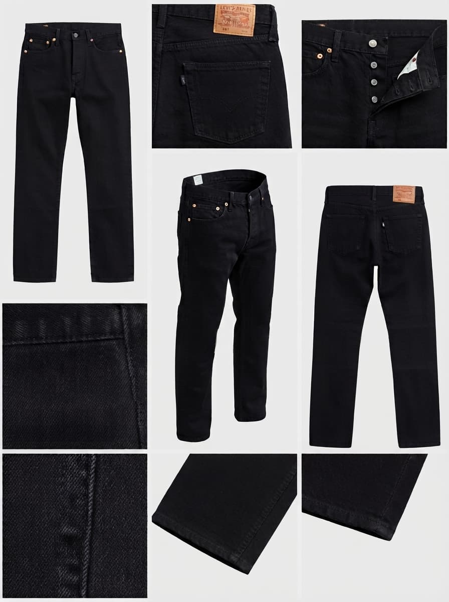 Levis 501 - straight - 100% cotton - buttons - 27x34