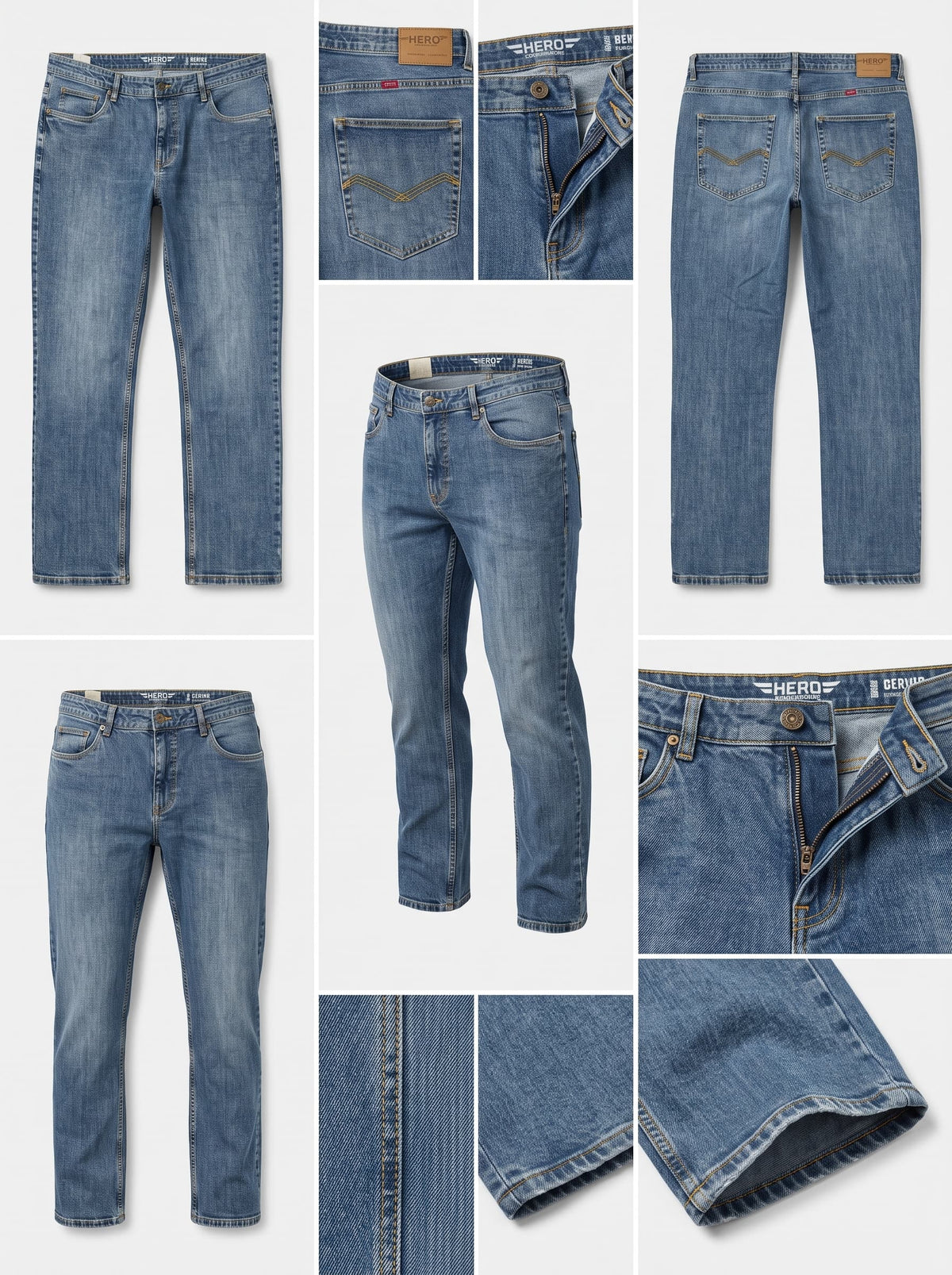 HERO BY WRANGLER - STRAIGHT - STRETCH - ZIPPER - 40X30