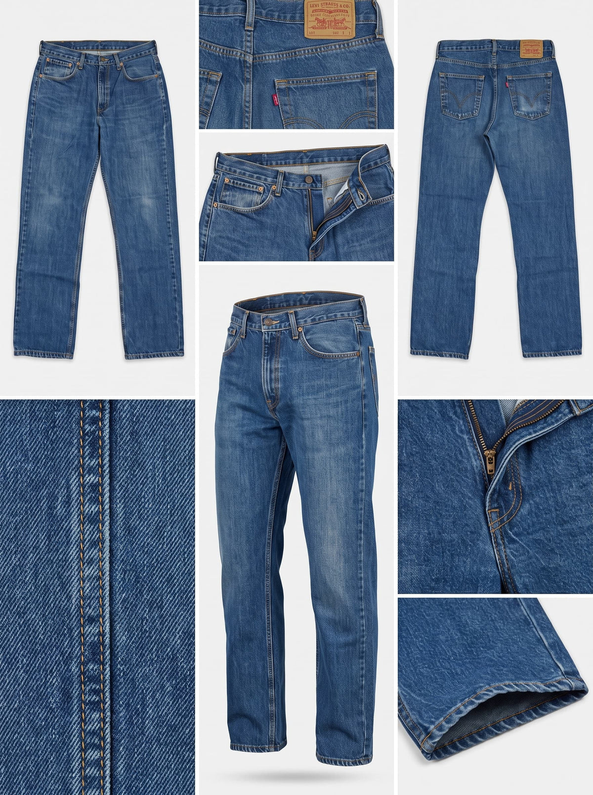 levi's 751 02 - straight - 100%COTTON - zipper - 34X32