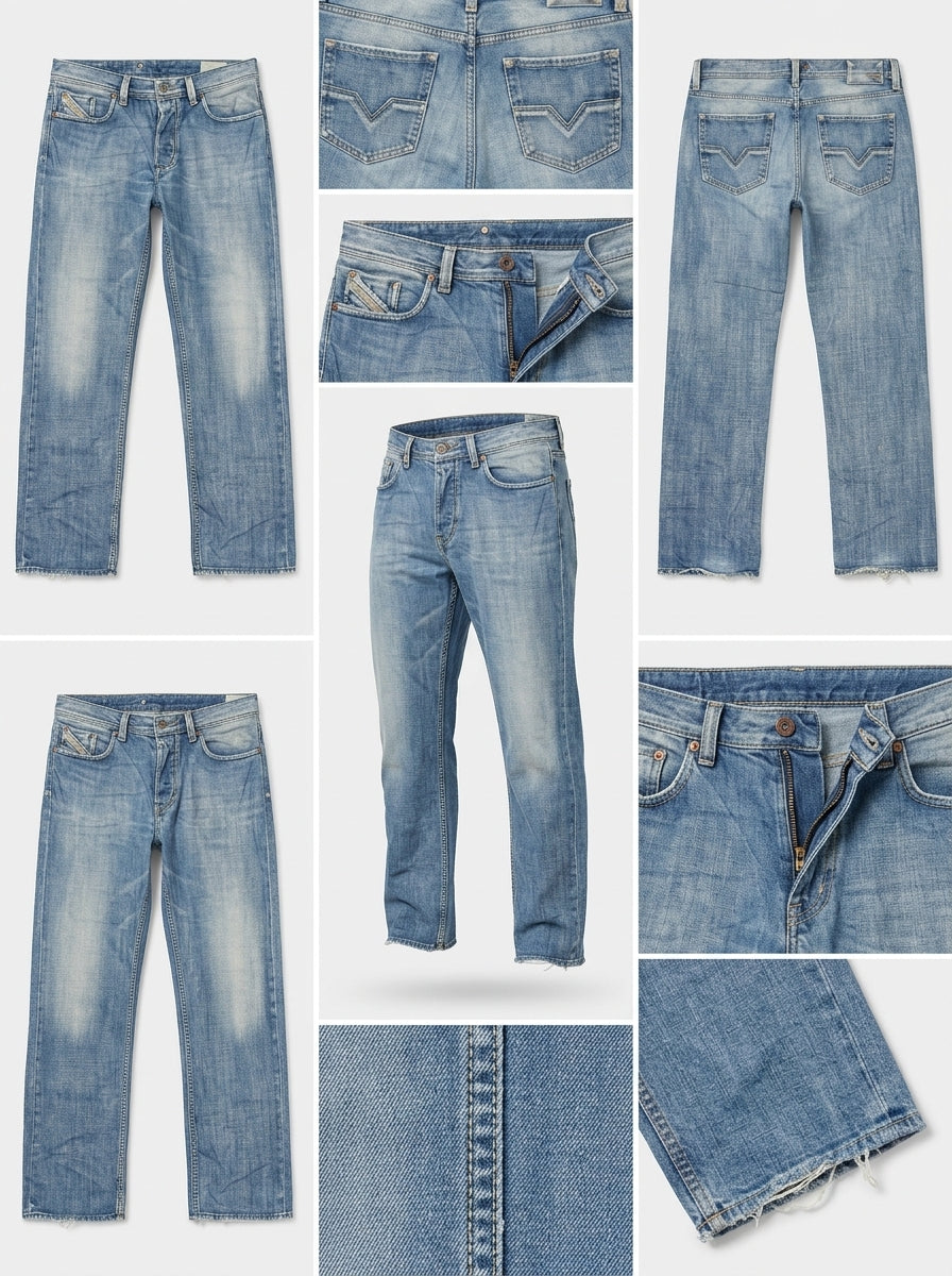 diesel larkee - straight - 100%cotton - buttons - 36x34