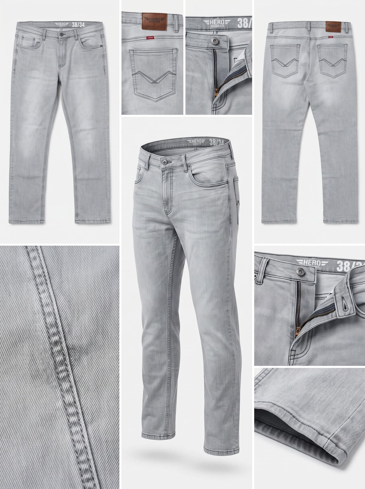 HERO WRANGLER - REGULAR - STRETCH - ZIPPER - 38X34