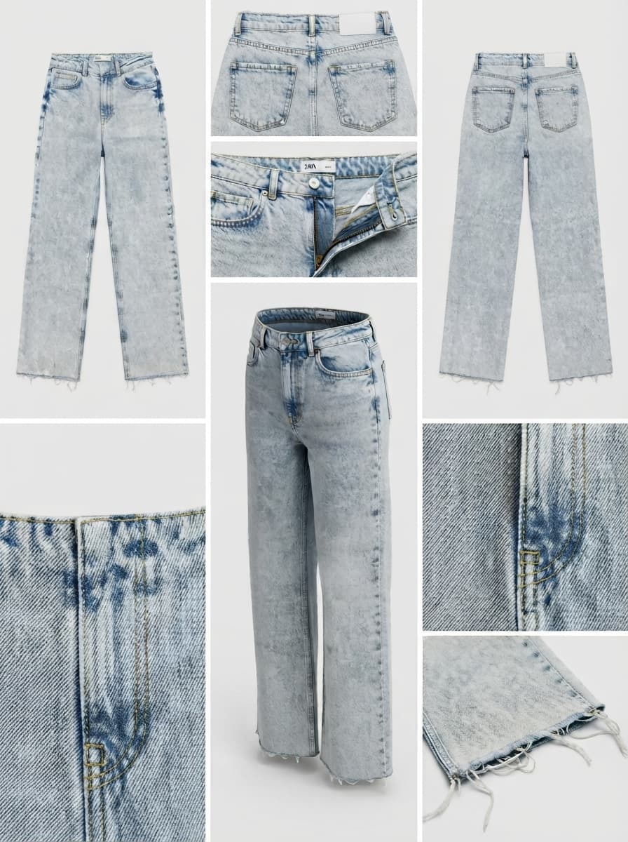 ZARA - mom jeans - 100% cotton - zipper - 24x30