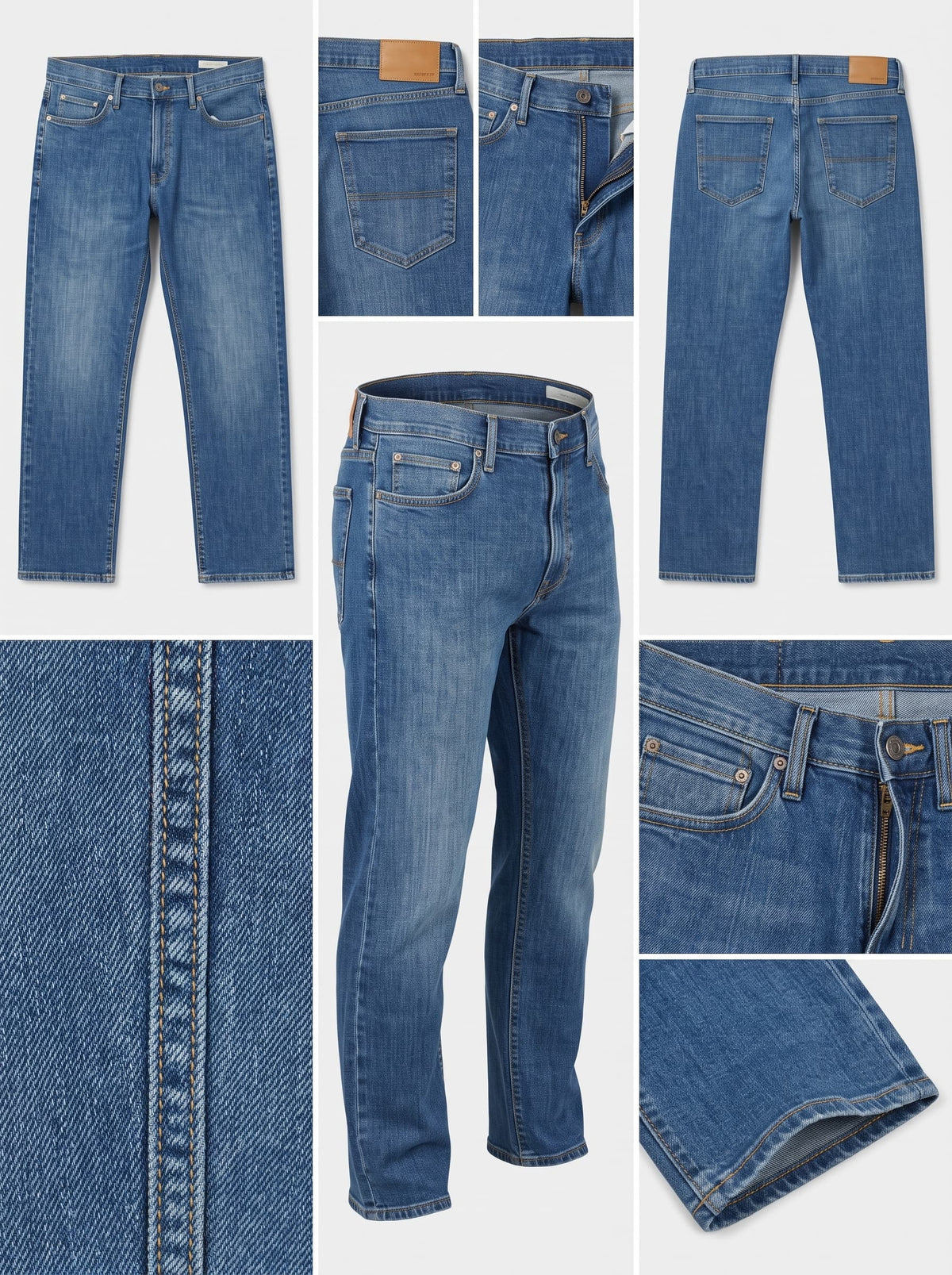 m&s - straight - stretch - zipper - 34x29
