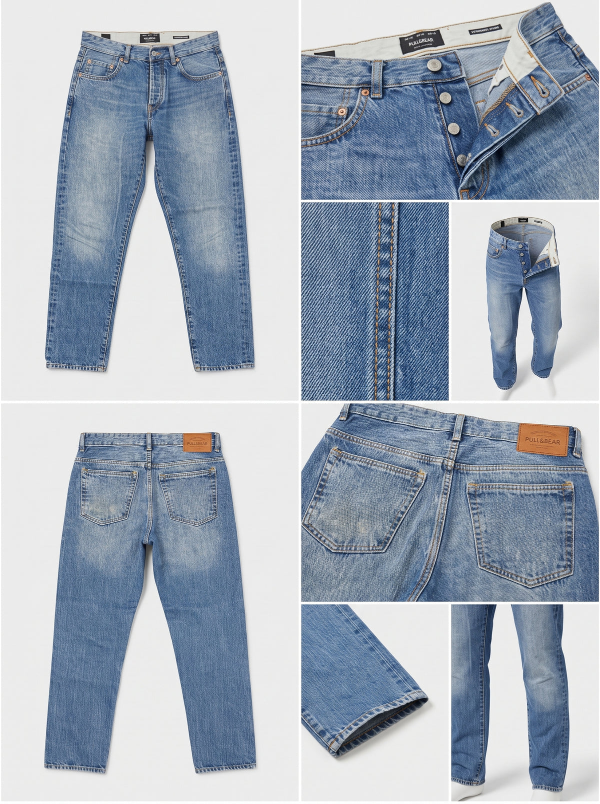 pull&bear - straight - 100%cotton - buttons - 32x30