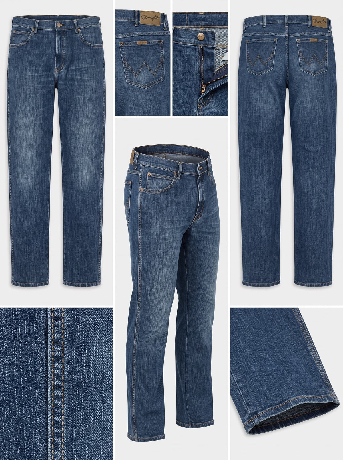 WRANGLER - STRAIGHT - STRETCH - ZIPPER - 38X32