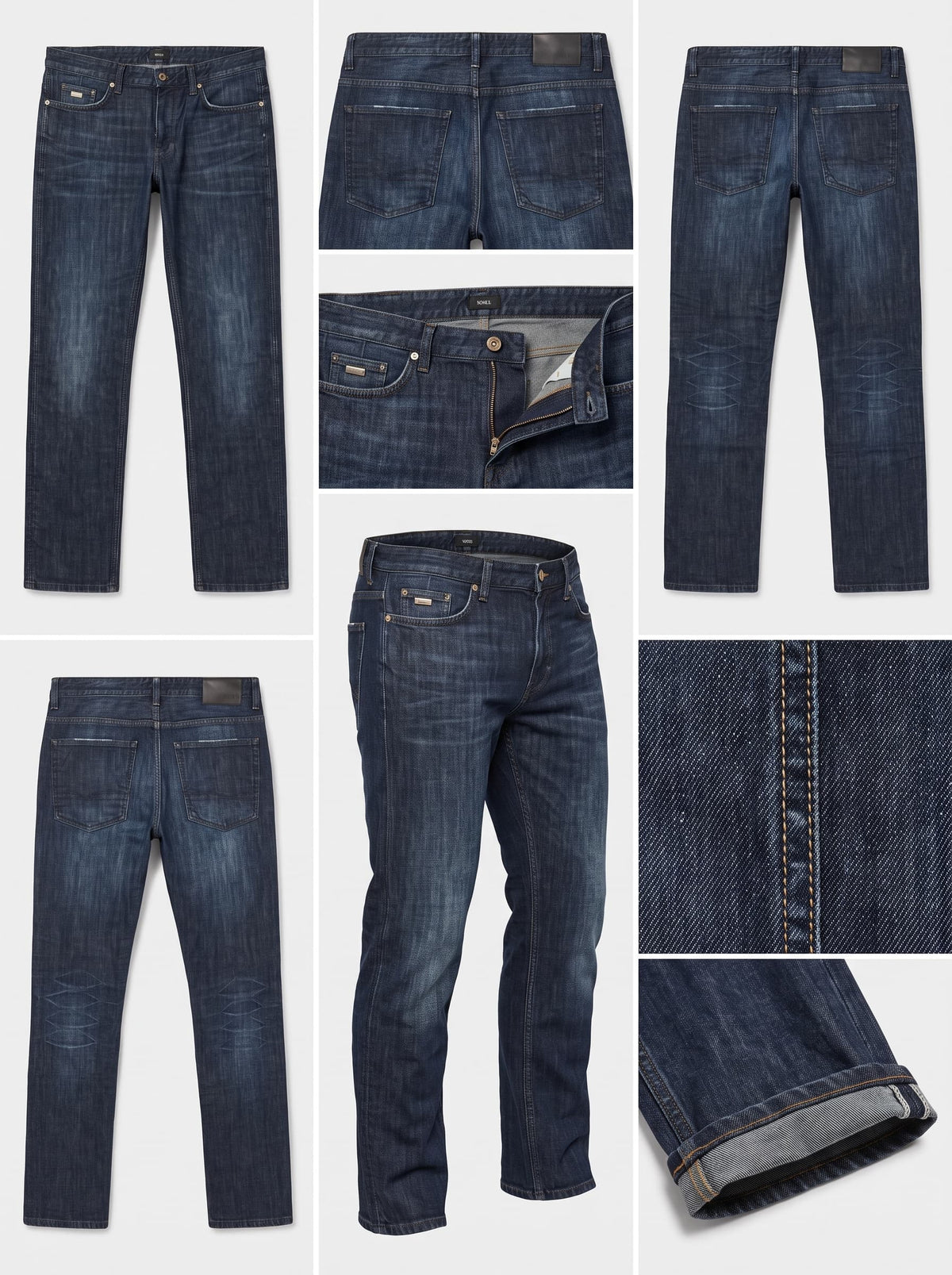 hugo boss - straight - 100%cotton - zipper - 34x32
