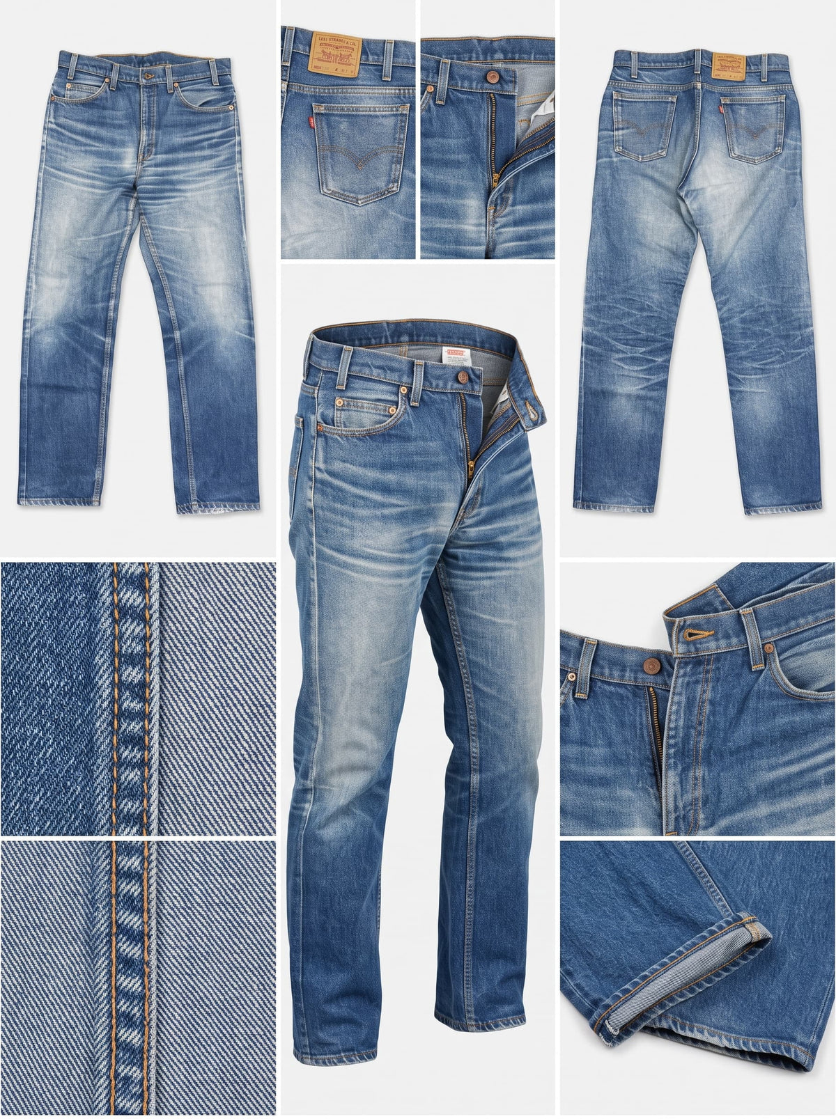 levi's 505 - straight - 100%cotton - zipper - 34x32