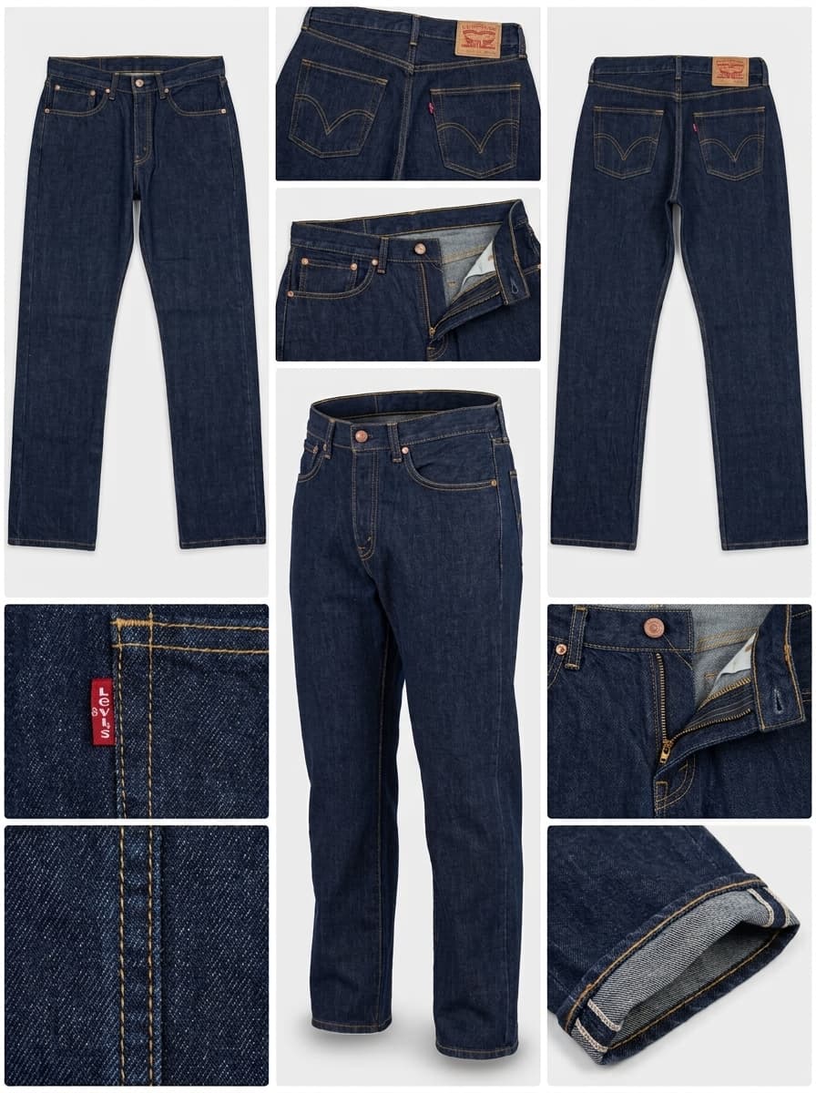 levi's 751 02 - straight - 100%COTTON - zipper - 32X34
