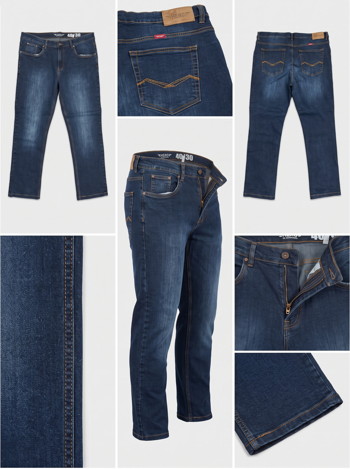 HERO BY WRANGLER - STRAIGHT - STRETCH - ZIPPER - 40X30