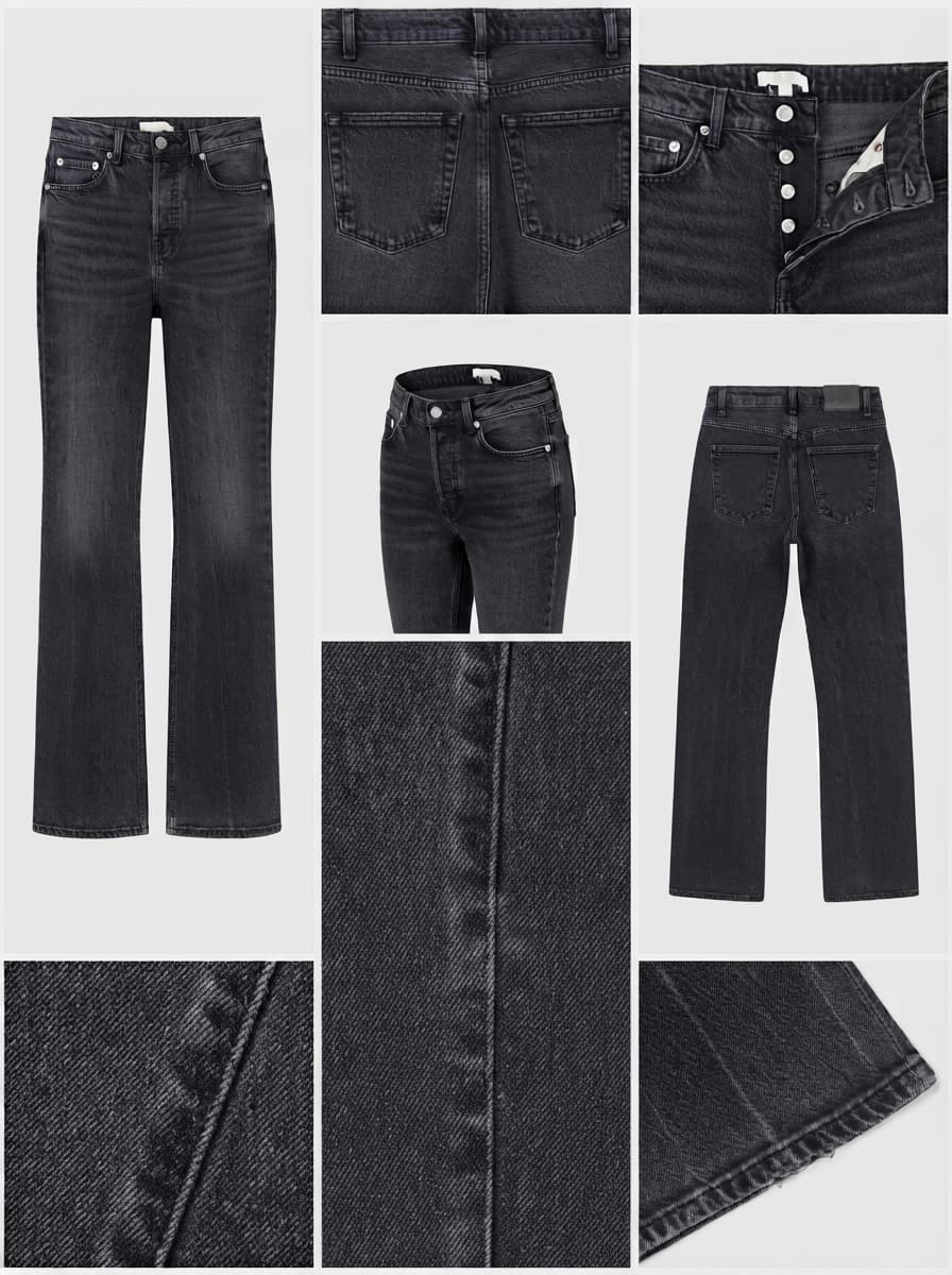 H&M - straight - stretch - buttons- 26x30