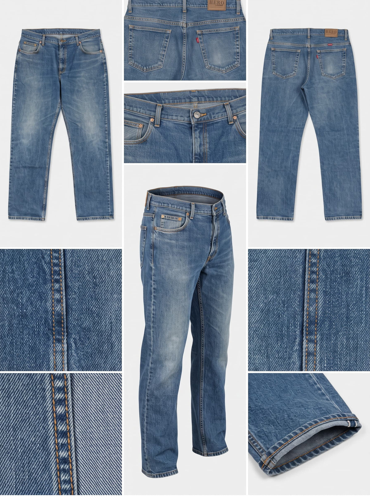 HERO WRANGLER - STRAIGHT - STRETCH - ZIPPER - 36X34