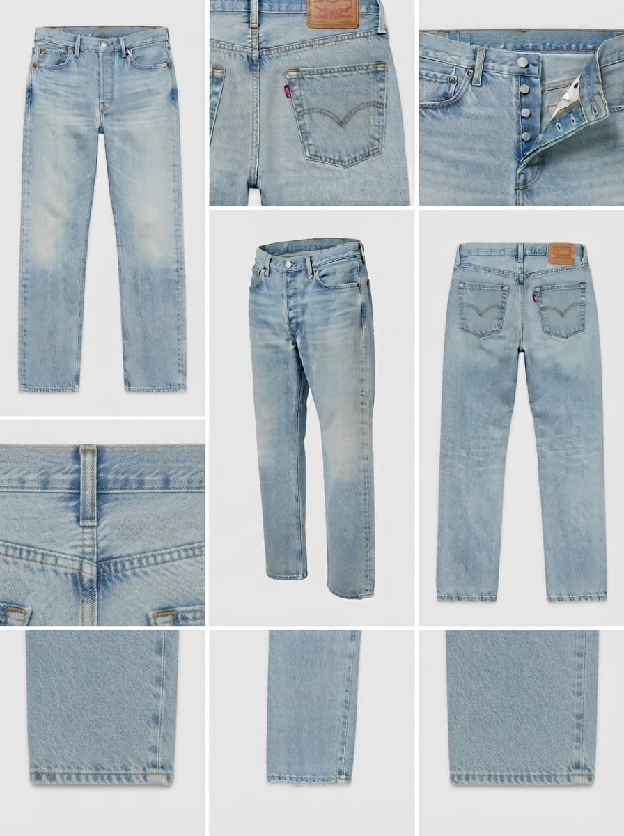 Levis - straight - 100% cotton - buttons - 27x32