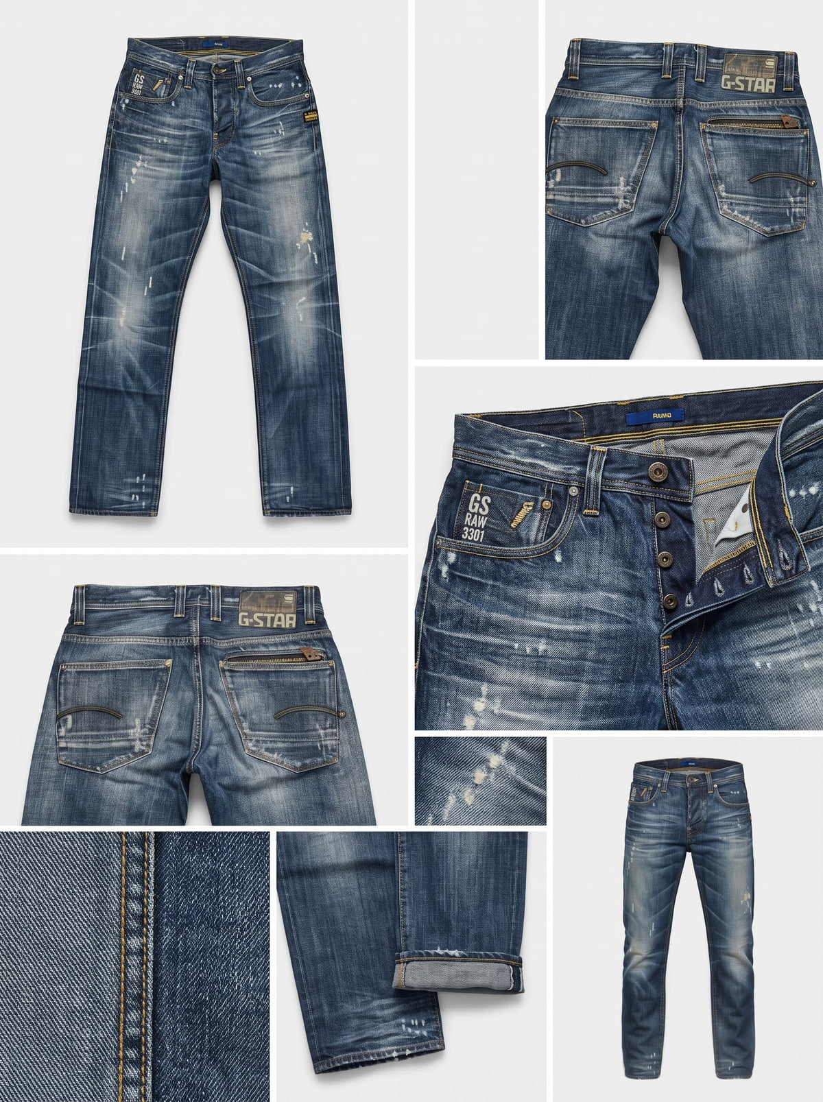 raw g-star - regular - 100%cotton - buttons - 31x34