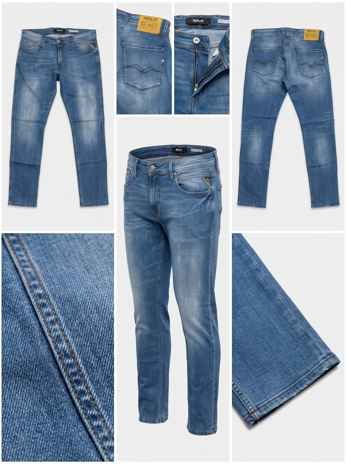 REPLAY ANBASS - SLIM - STRETCH - zipper - 34X32