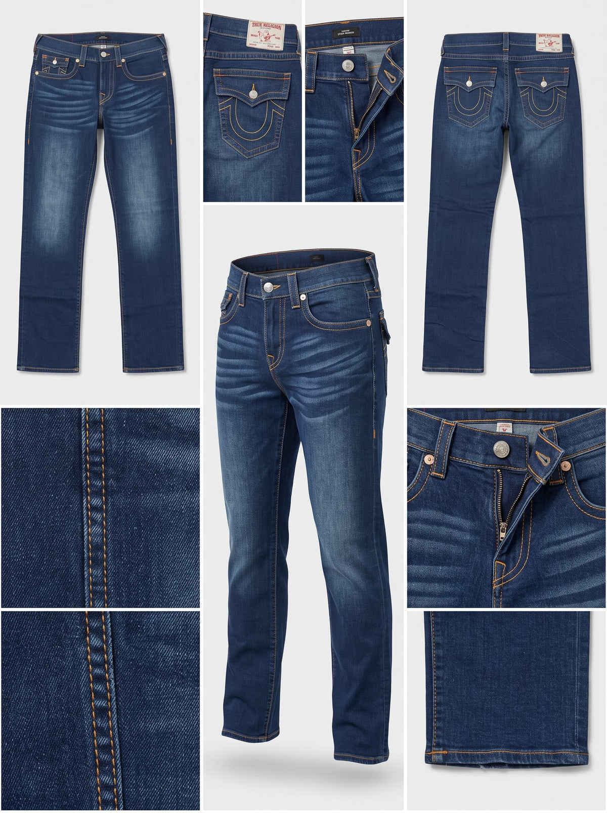 true religion- regular - stretch - zipper - 34x32