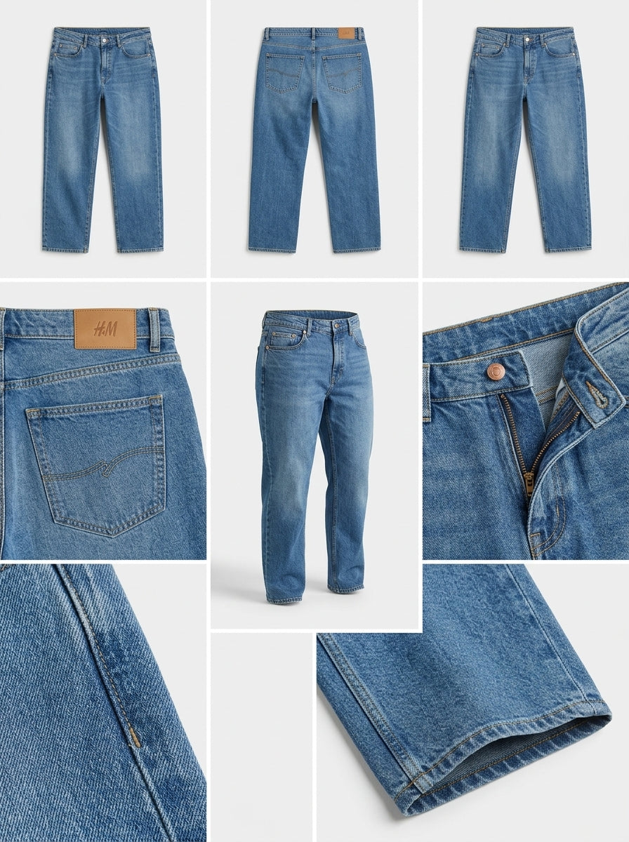 H&M - STRAIGHT - STRETCH - ZIPPER - 34X32