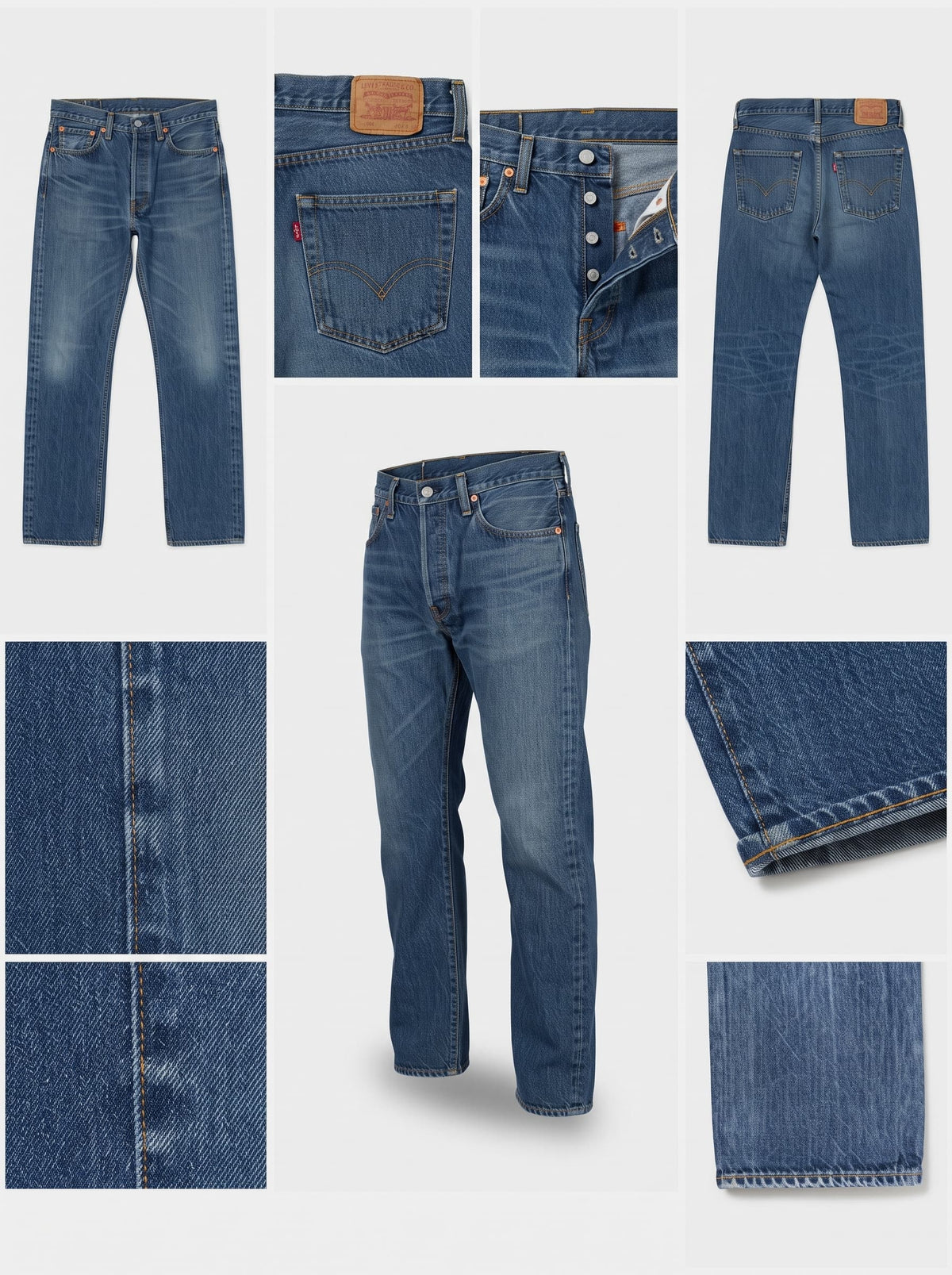 levi's 501 - straight - 100%cotton - buttons - 36X34