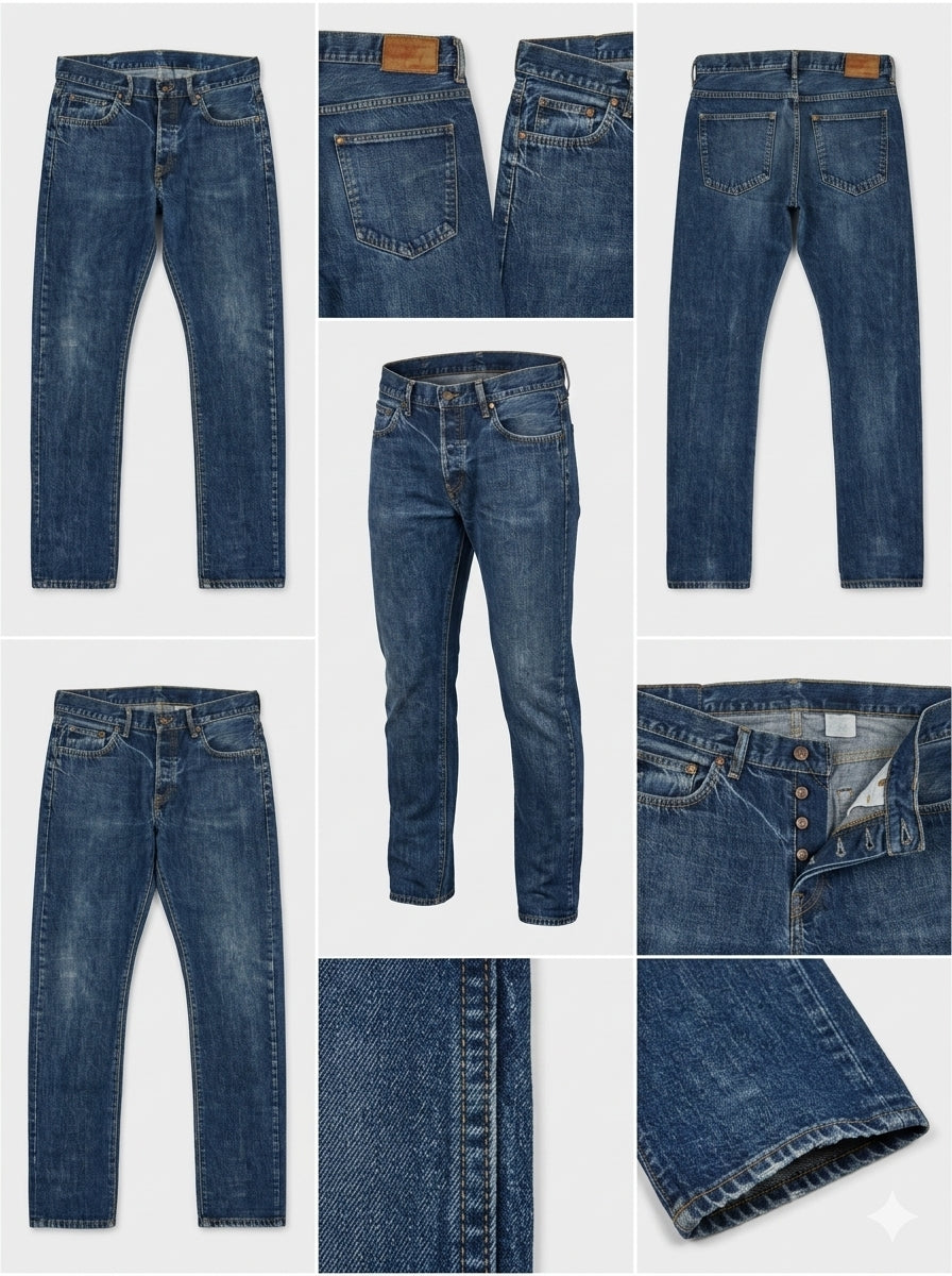 &denim - regular - 100%cotton - buttons - 34x32
