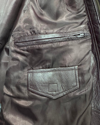 genuine cowhide leather bomber LARGE