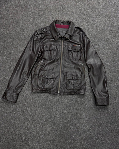 superdry genuine cowhide leather BOMBER XL