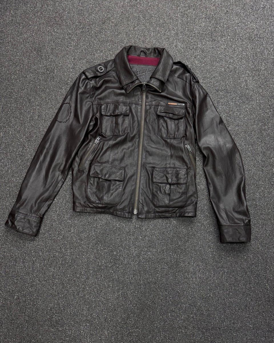 superdry genuine cowhide leather BOMBER XL