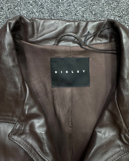 sisley genuine cowhide leather trench LARGE