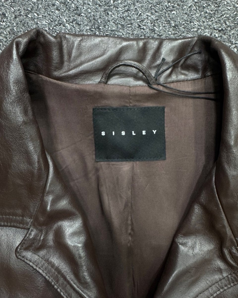 sisley genuine cowhide leather trench LARGE