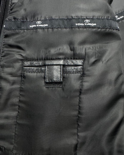 tom tailor genuine cowhide leather bomber double breast xl