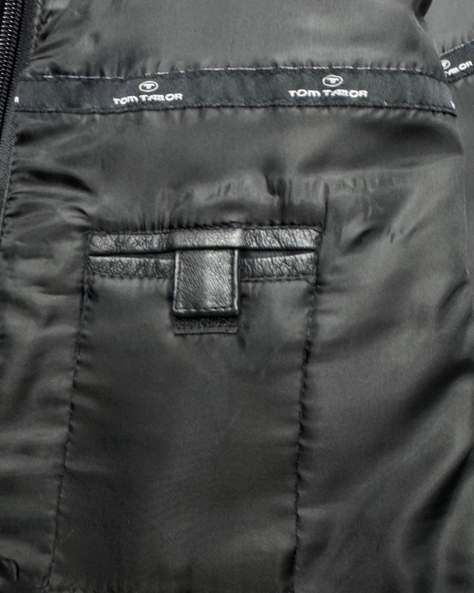 tom tailor genuine cowhide leather bomber double breast xl
