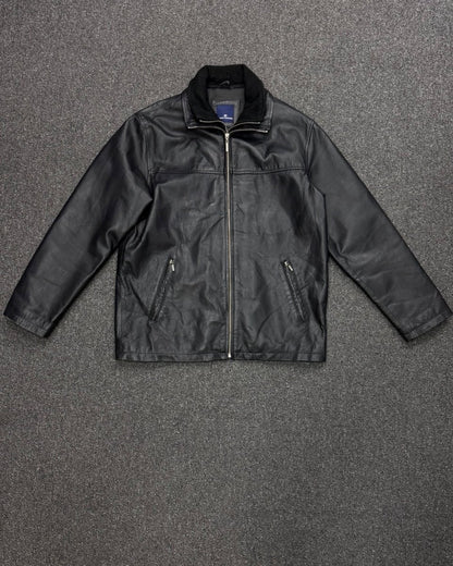 tom tailor genuine cowhide leather bomber double breast xl