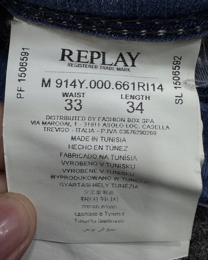 REPLAY BLUE JEANS Slim w33l34