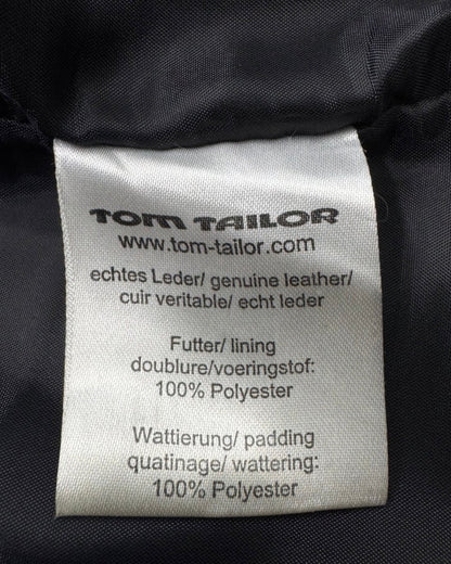 tom tailor genuine cowhide leather bomber double breast xl
