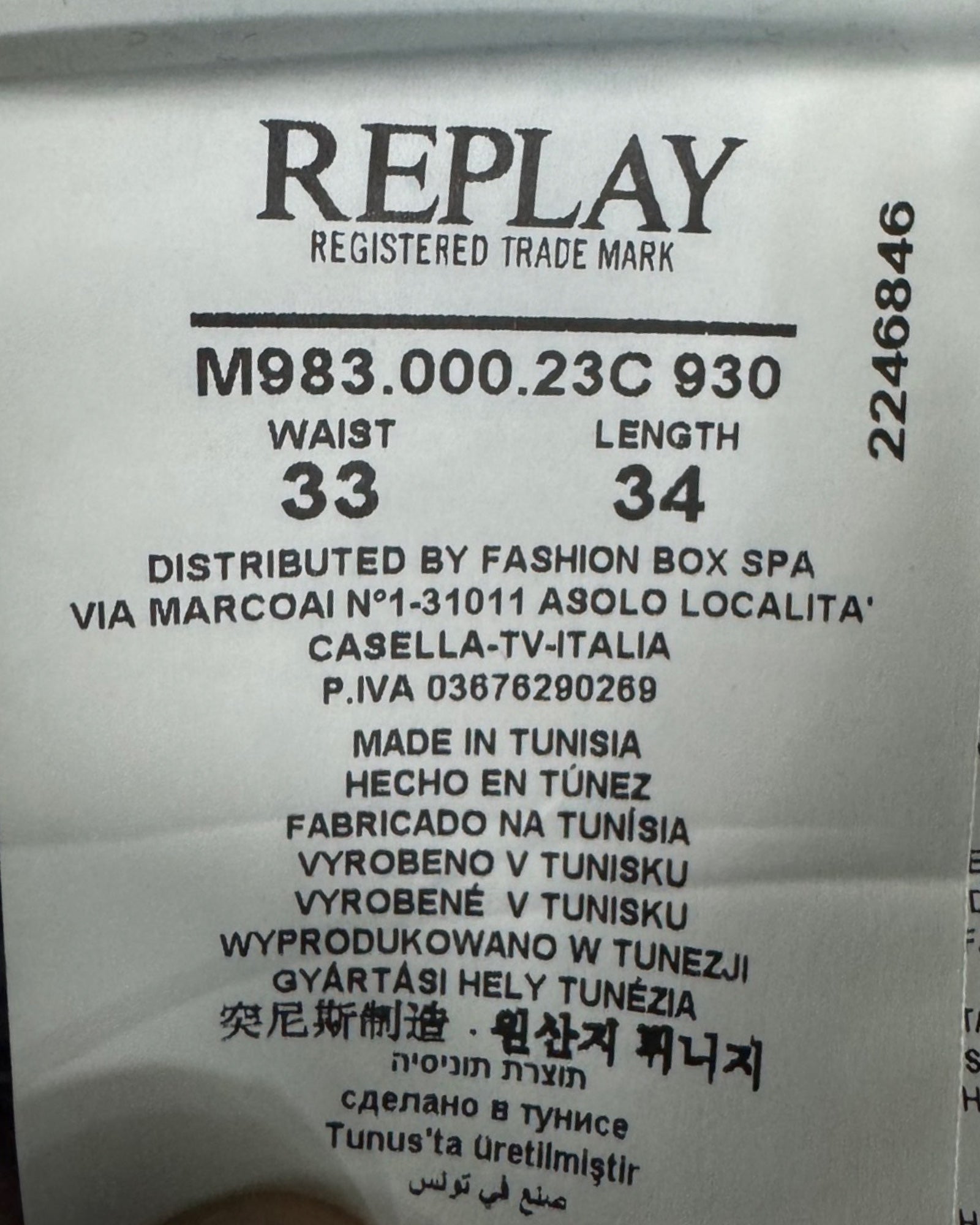 replay Waitom Straight w33l34