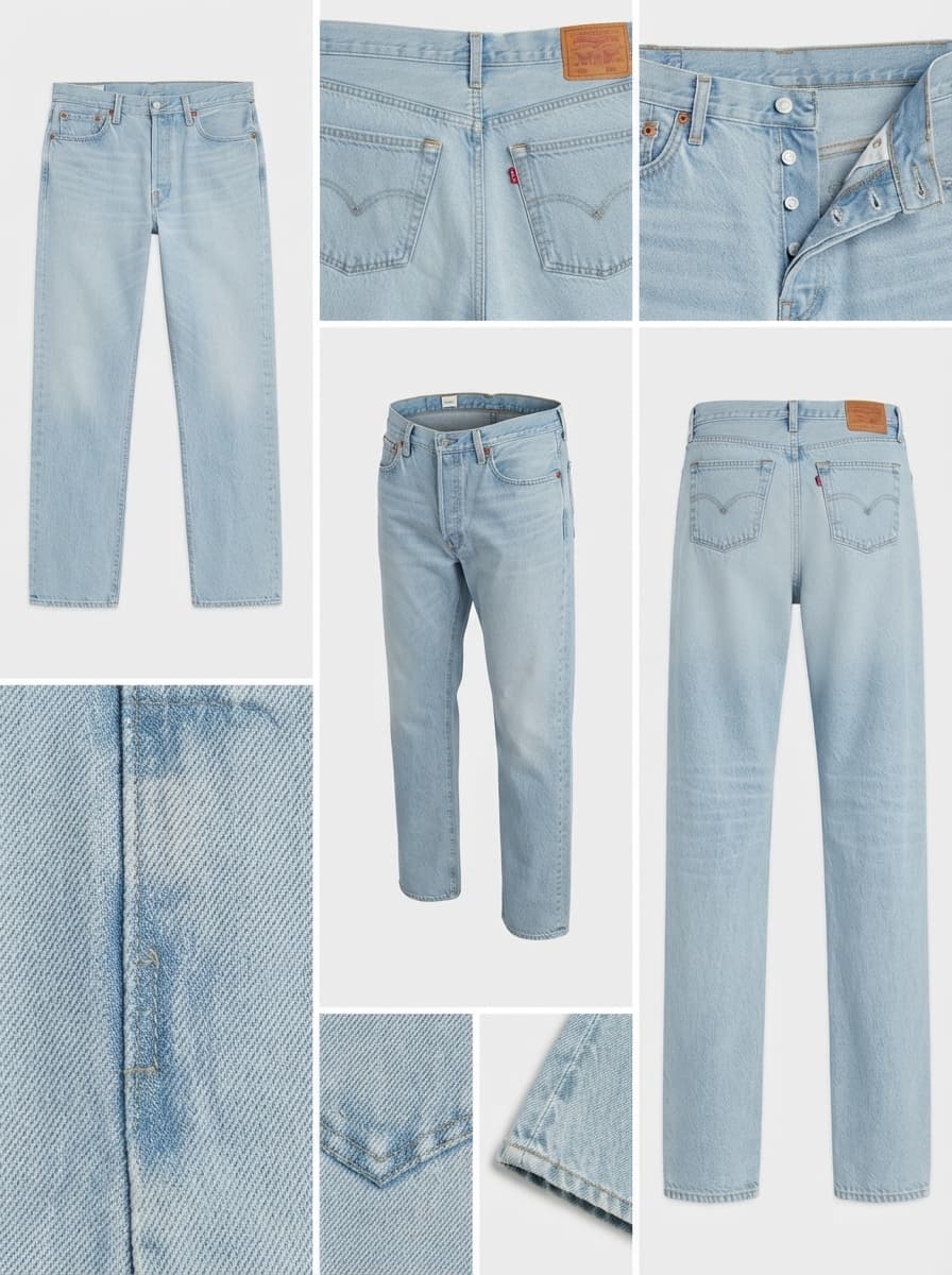 Levis 501 - straight - stretch - buttons - 29x31
