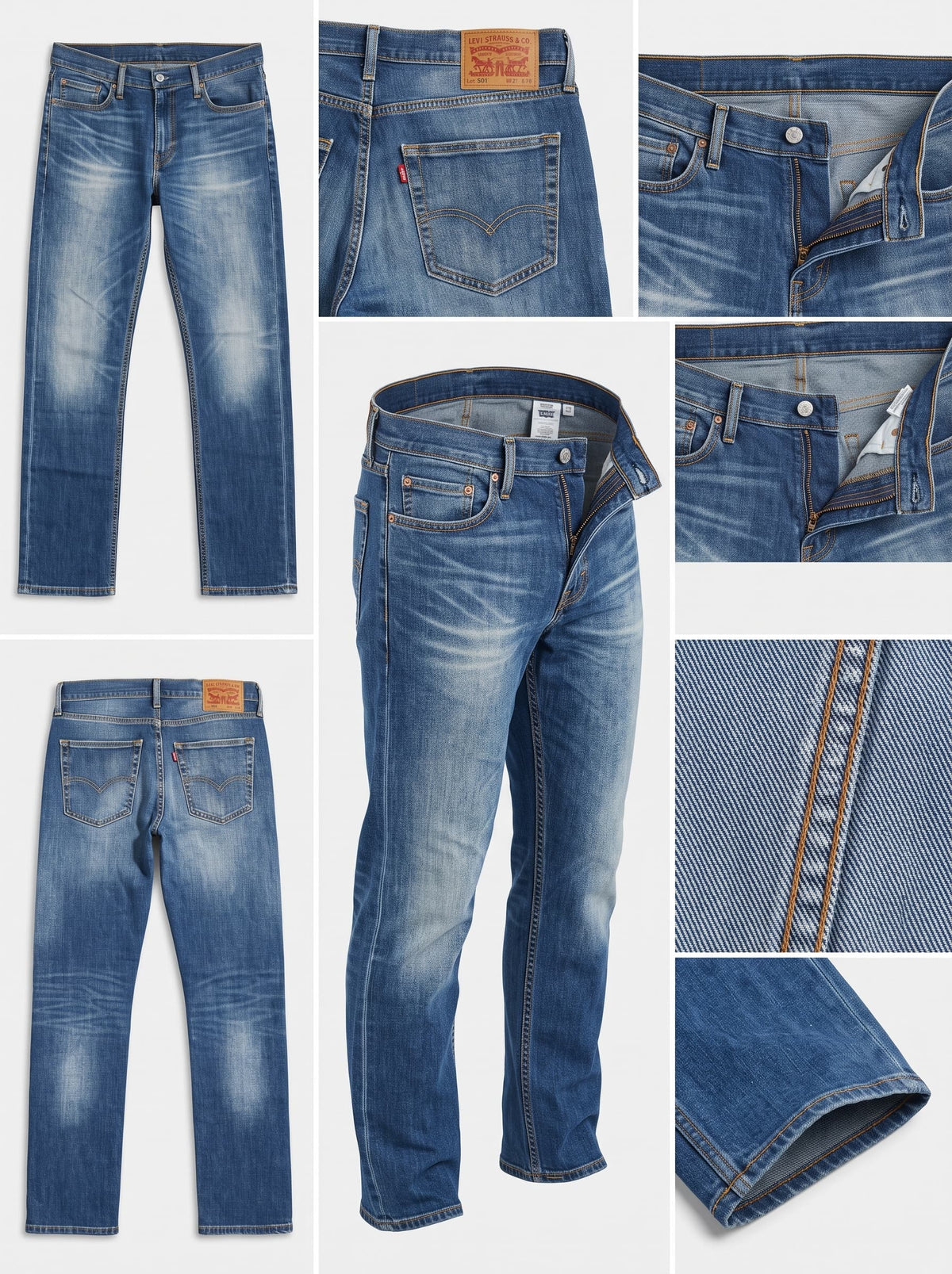 levi's 504 - straight - stretch - zipper - 34x34