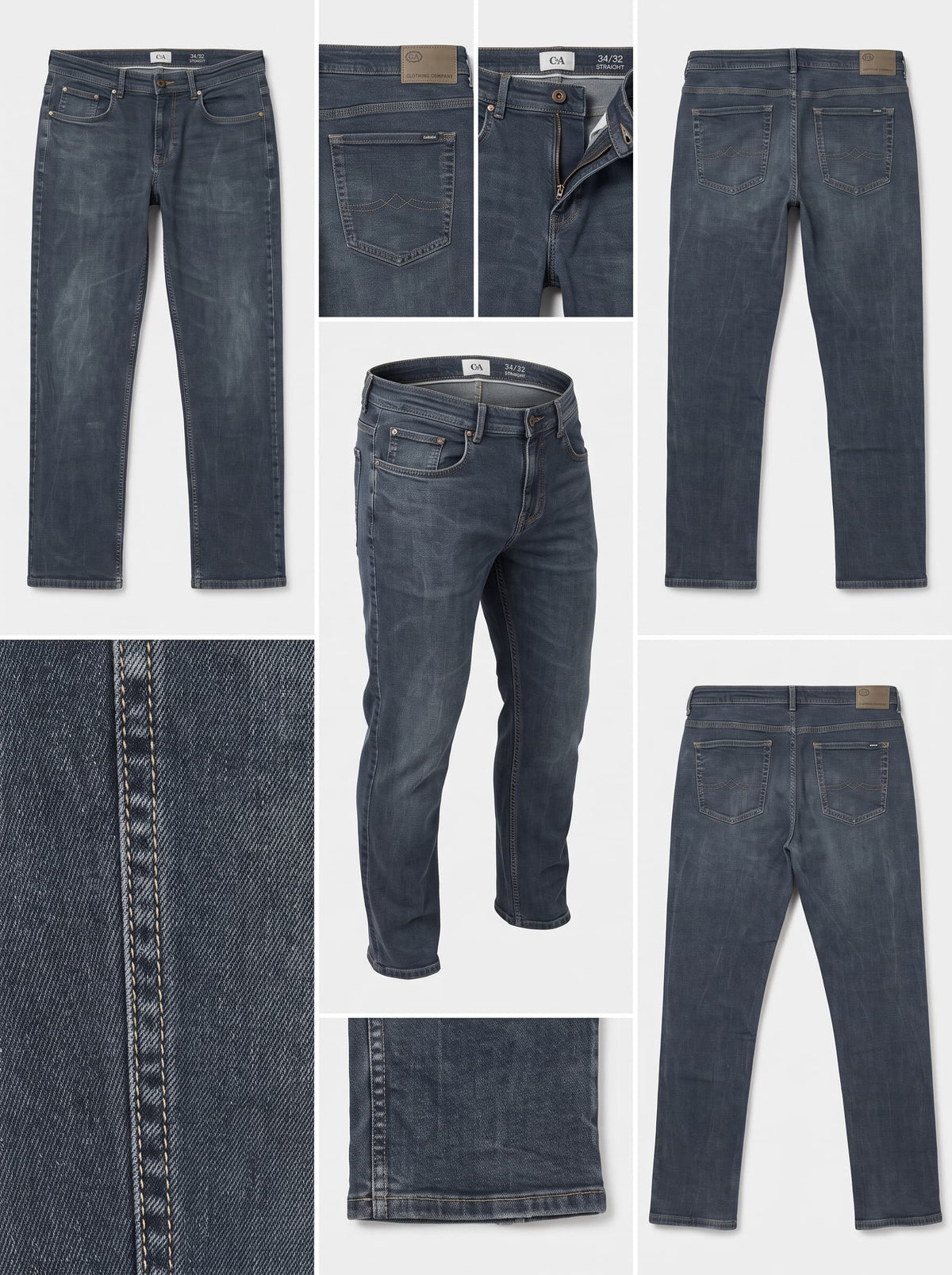 C&A - STRAIGHT - STRETCH - ZIPPER - 36X32