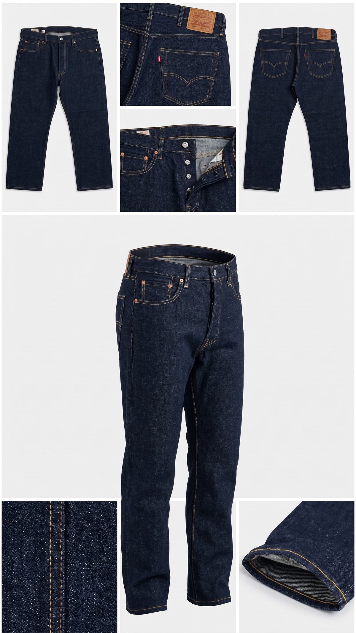 levi's 501 - straight - 100%cotton - buttons - 38X32