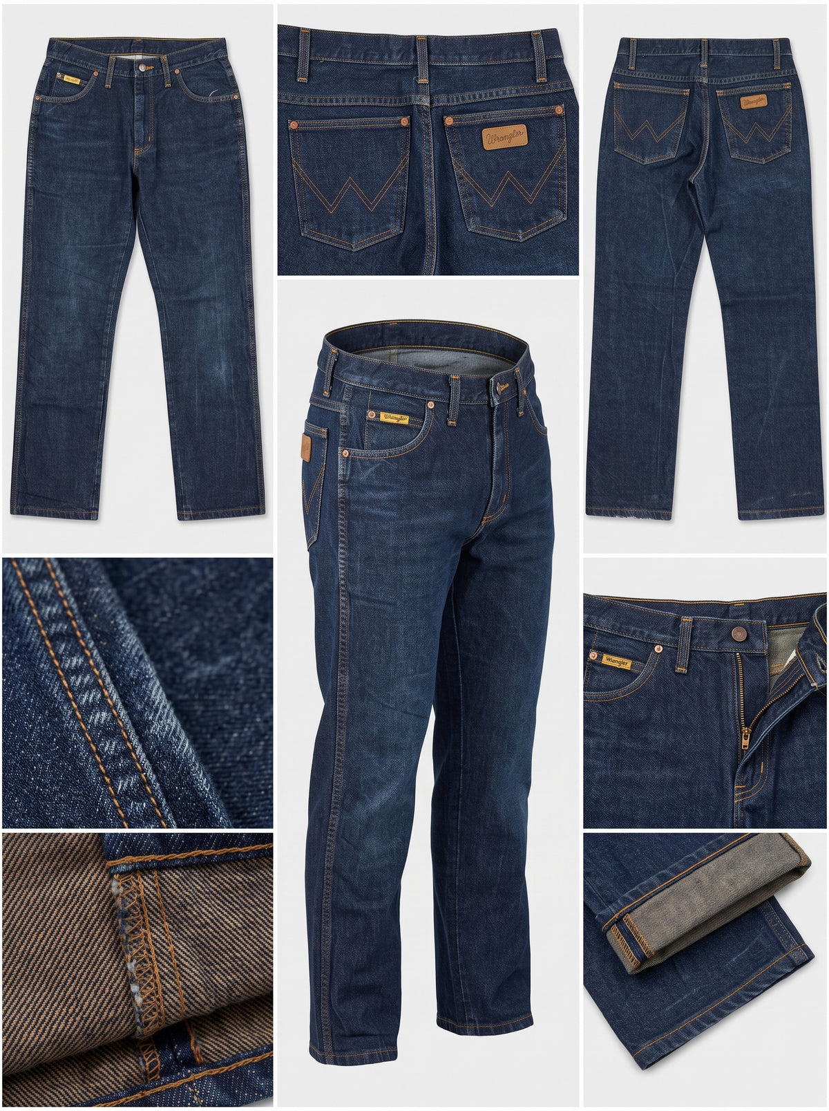 wrangler - straight - 100%cotton - zipper - 30x32