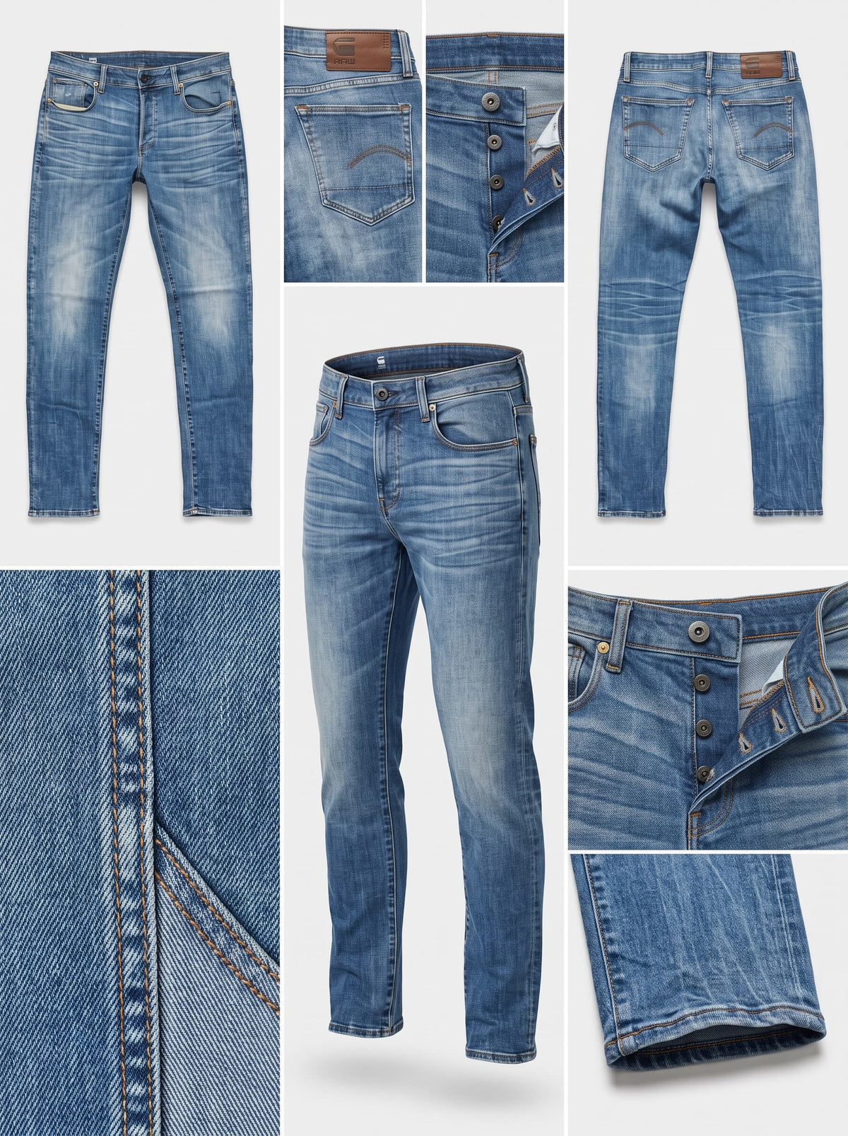 raw g-star - skinny - stretch - buttons - 34x32