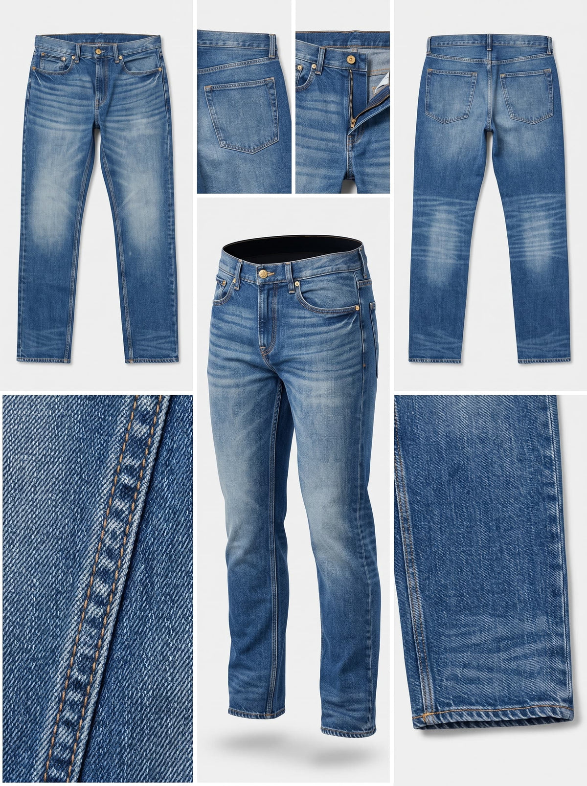 H&M - SLIM - STRETCH - ZIPPER - 32X32