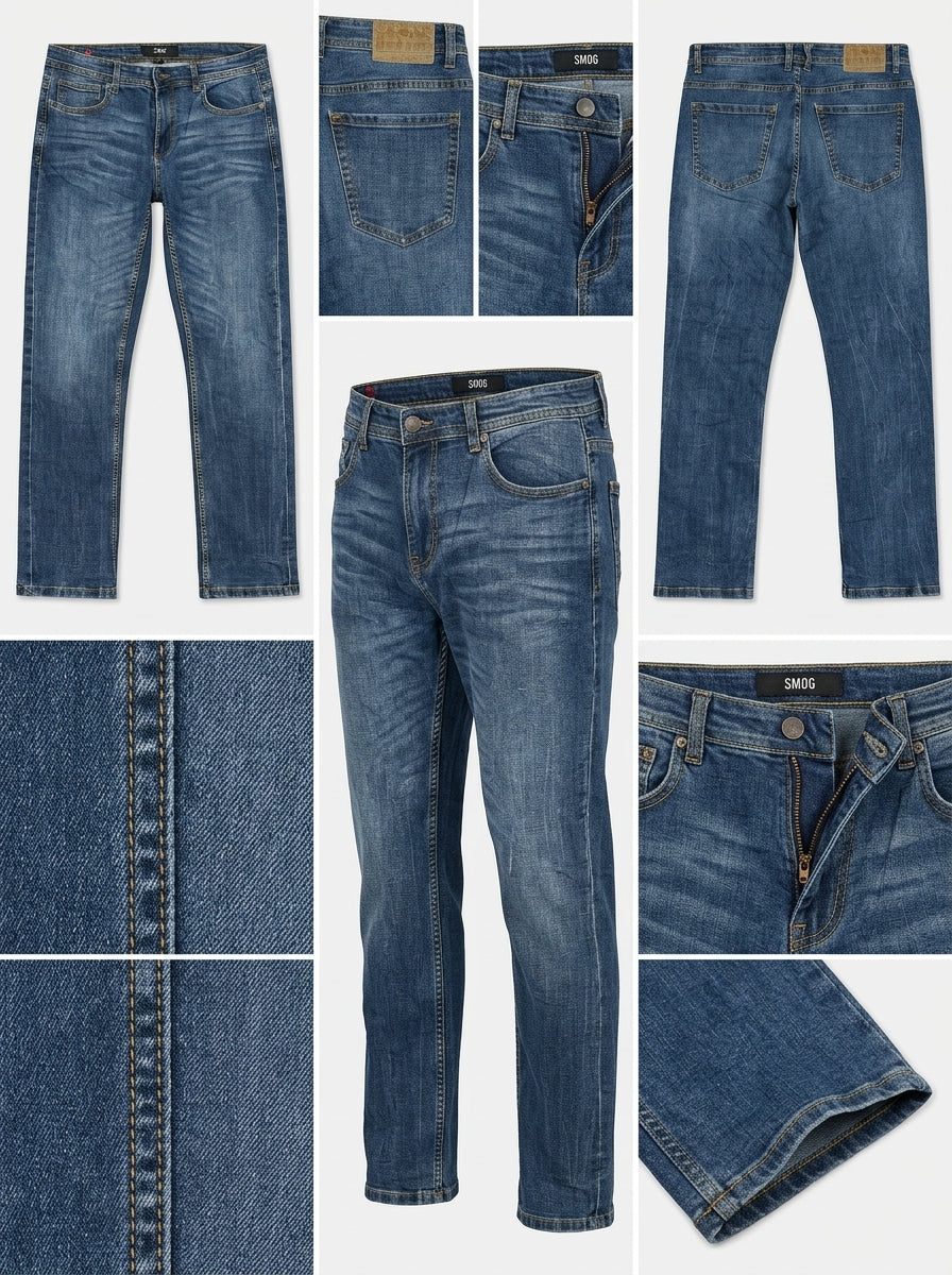 SMOG - slim - STRETCH - ZIPPER - 33x32