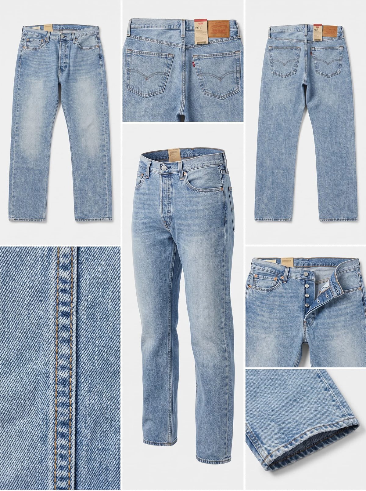 levi's 501 - straight - 100%cotton - buttons - 33X30
