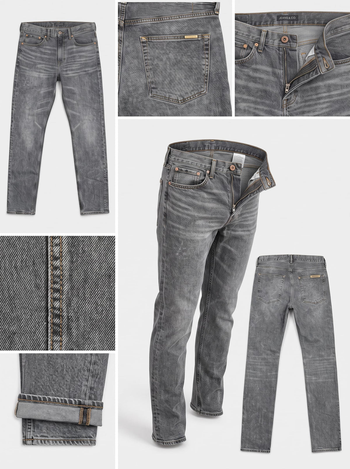 &denim - slim - stretch - zipper - 33X32