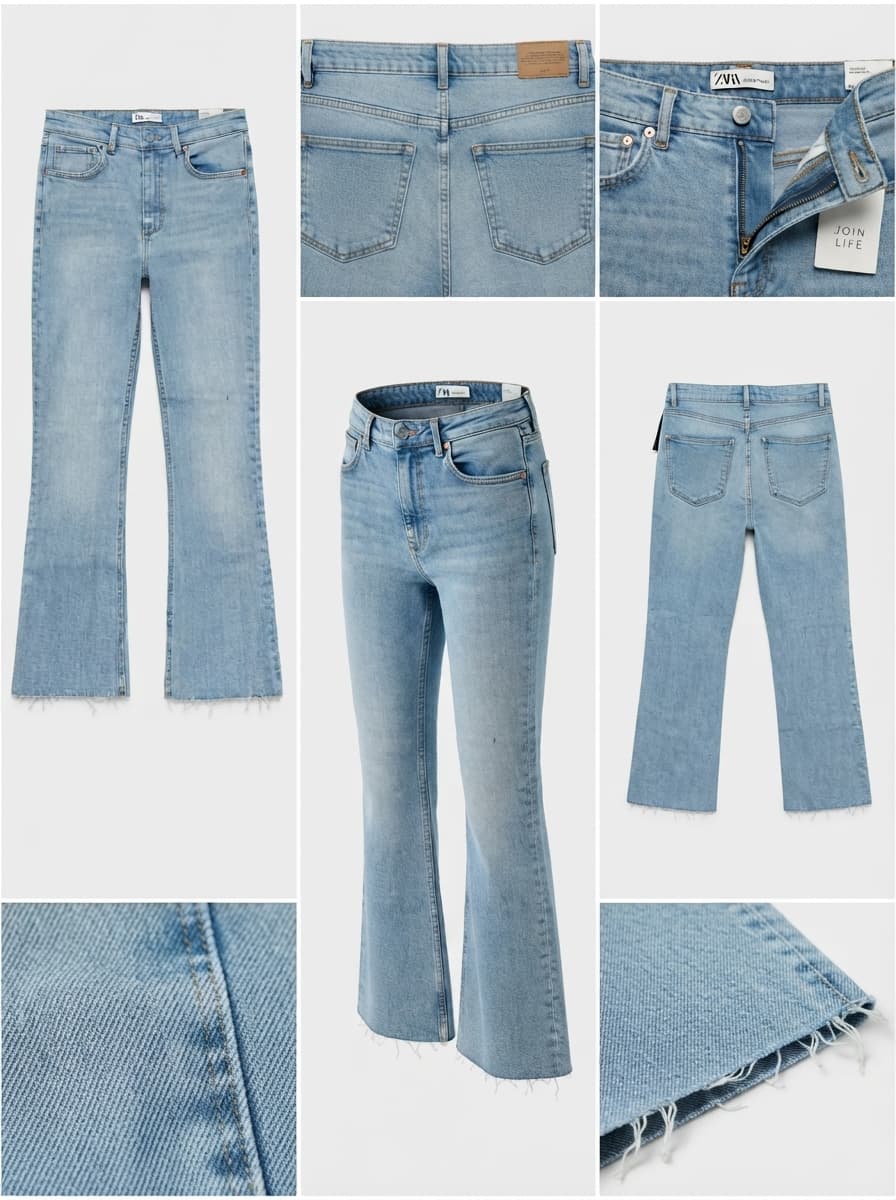 ZARA - slim bootcut - stretch - zipper - 28x30