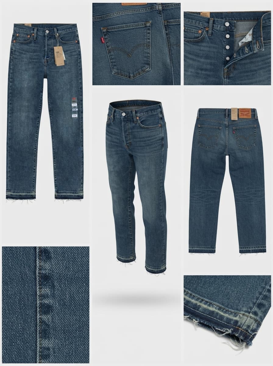 Levis - wedgie straight - stretch - buttons - 27x28