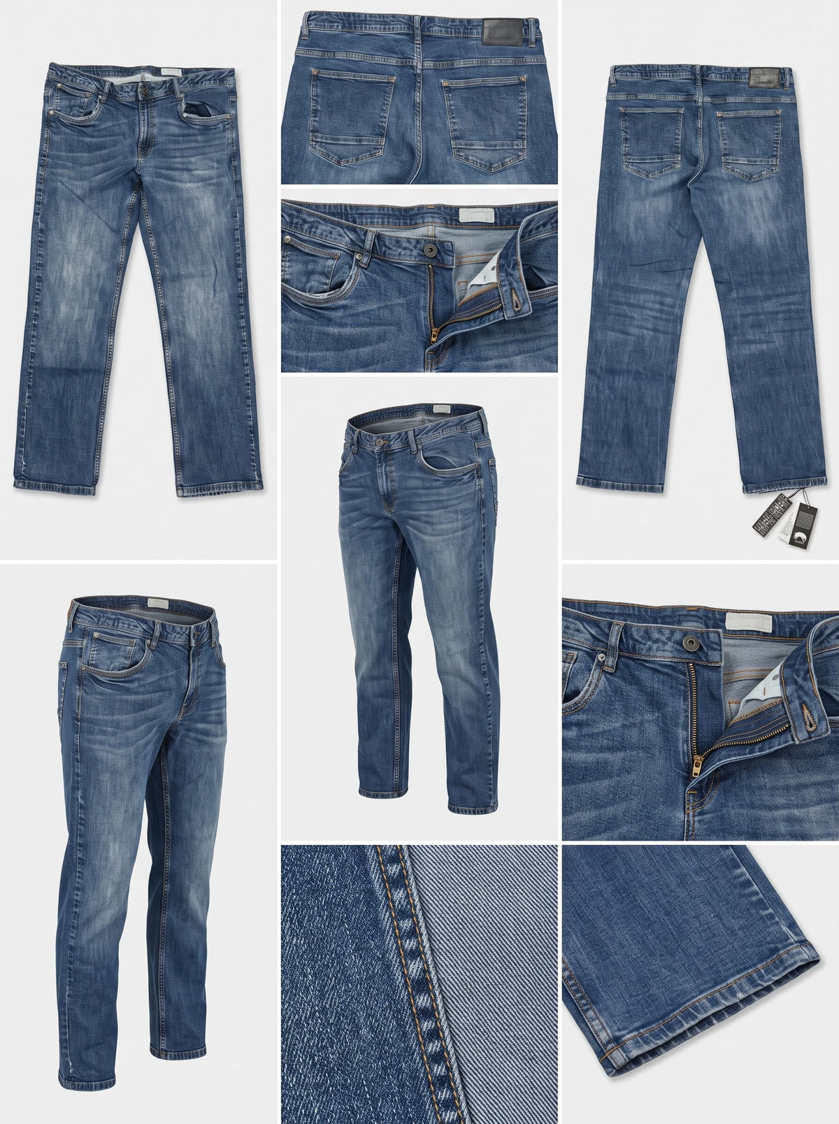 DENIM&CO - STRAIGHT - STRETCH - ZIPPER - 40X32
