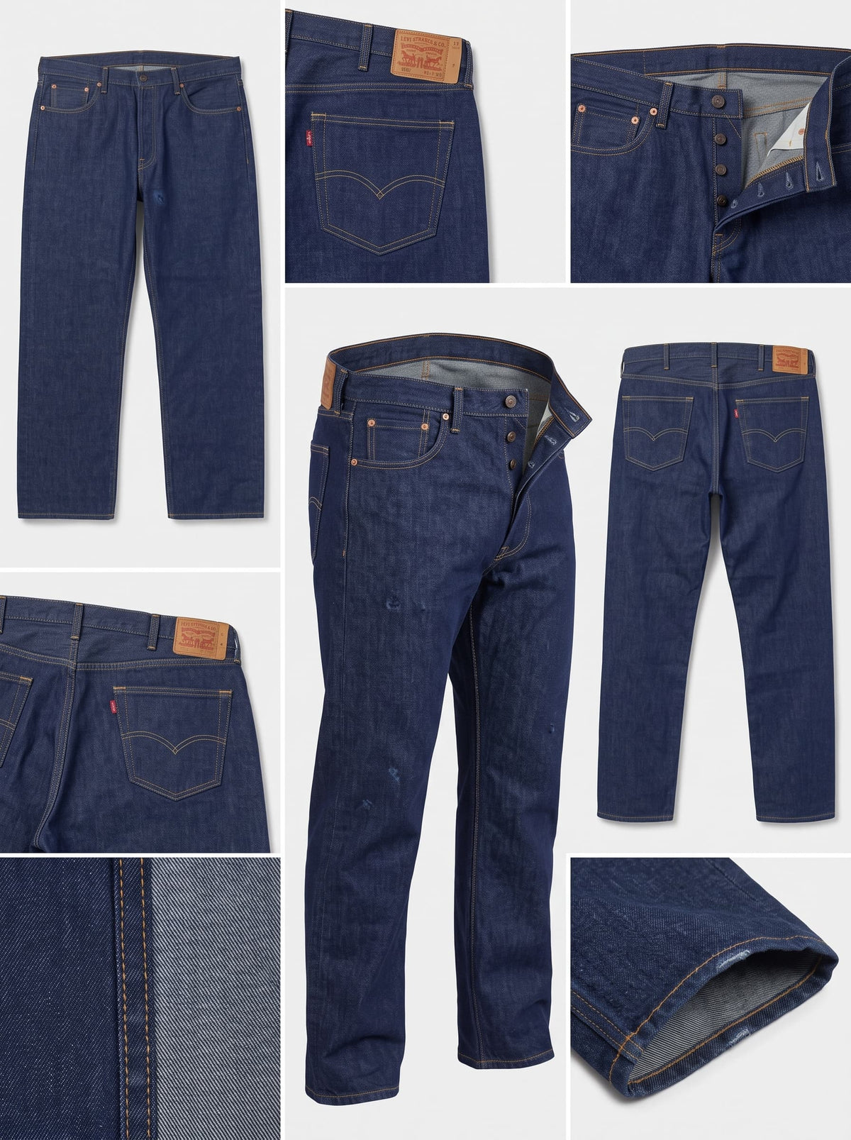 LEVI'S 501 - STRAIGHT - 100%COTTON - BUTTONS - 48X32